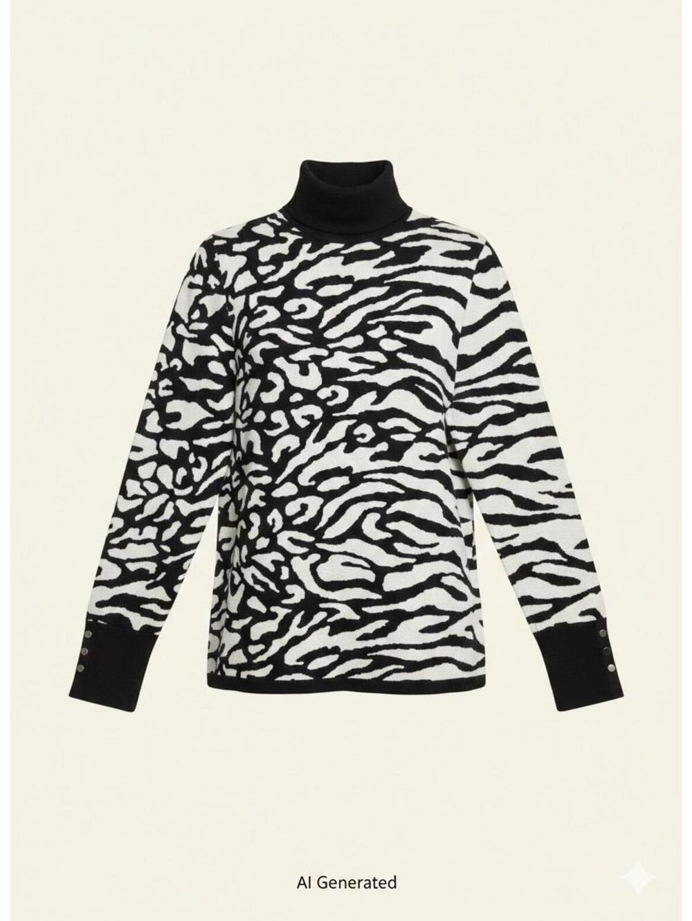 199-Chicos Animal Print Turtleneck / PTP 19